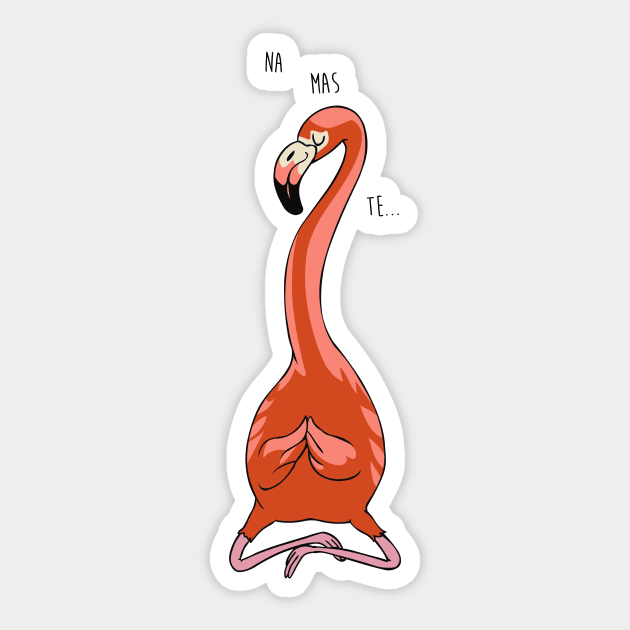 NAMASTE Flamingo Sticker by huebucket